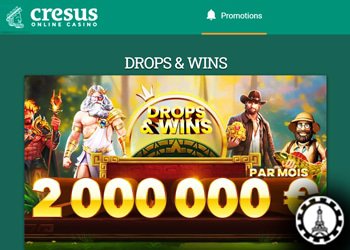 7ᵉ édition du tournoi Drops and Wins sur Cresus Casino en octobre