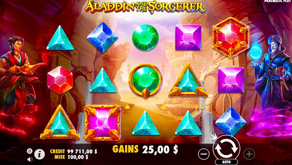 Lignes de paiement Aladdin and the Sorcerer