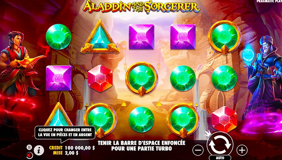 Rouleaux de la machine à sous Aladdin and the Sorcerer
