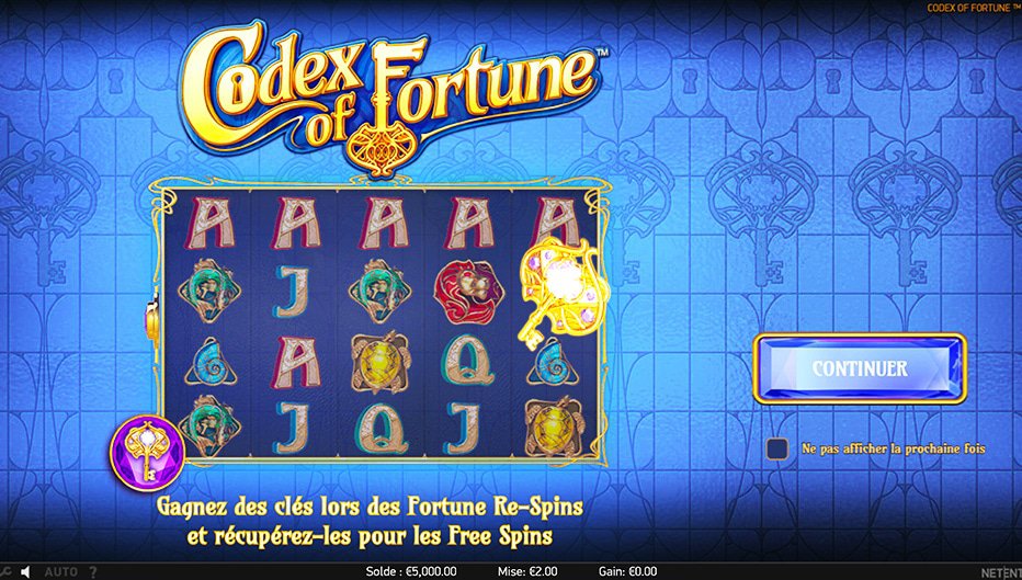 Machine à sous Codex of Fortune