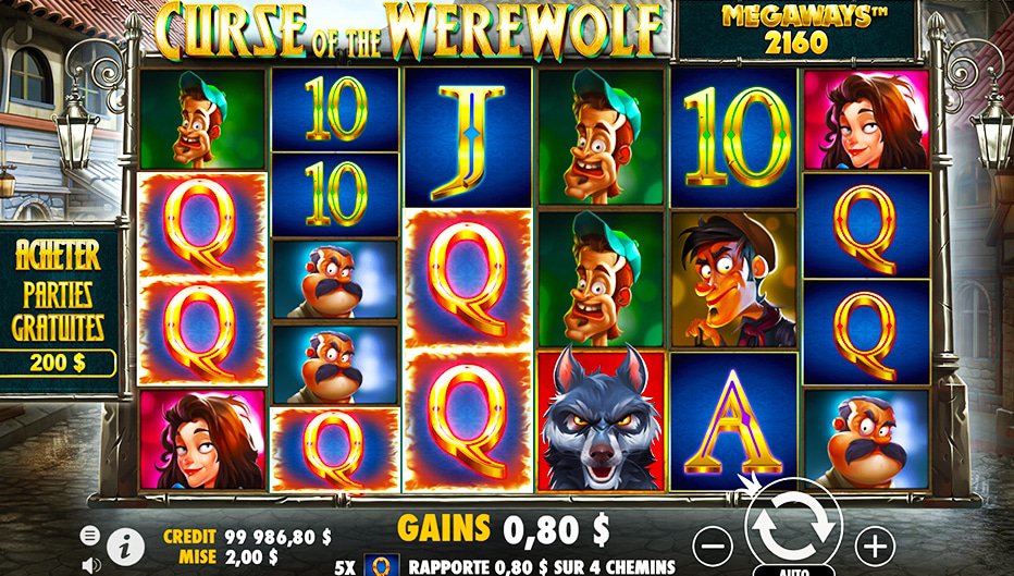 Lignes de paiement Curse of the Werewolf Megaways