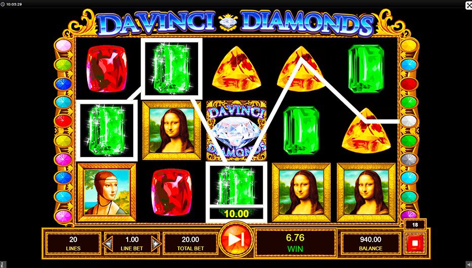 Lignes de paiement Da Vinci Diamonds