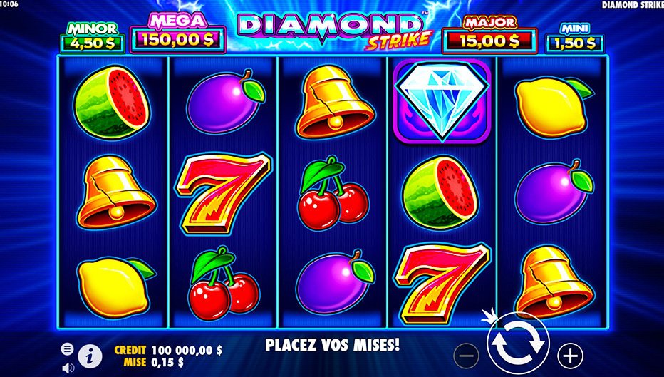 Rouleaux de la machine à sous Diamond Strike