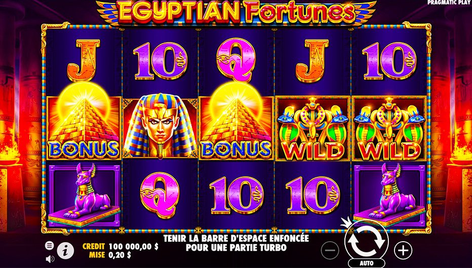 Rouleaux de la machine à sous Egyptian Fortunes