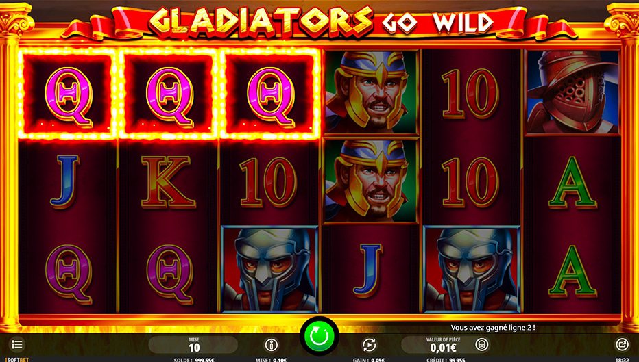 Lignes de paiement Gladiators Go Wild