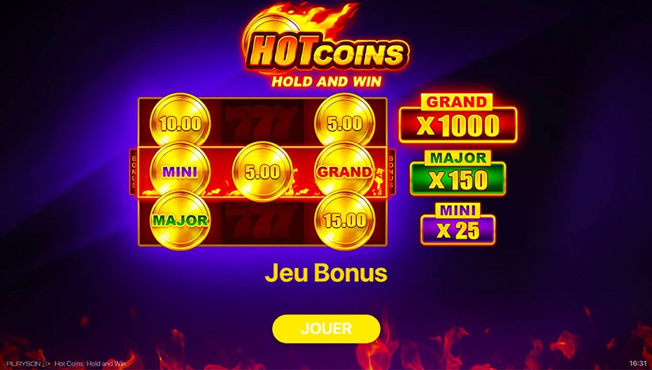 machine à sous Hot Coins Hold and Win