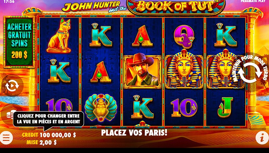 Rouleaux de la machine à sous John Hunter and the Book of Tut