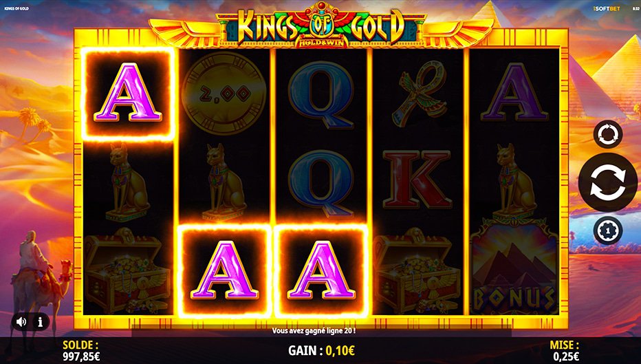 Lignes de paiement Kings of Gold