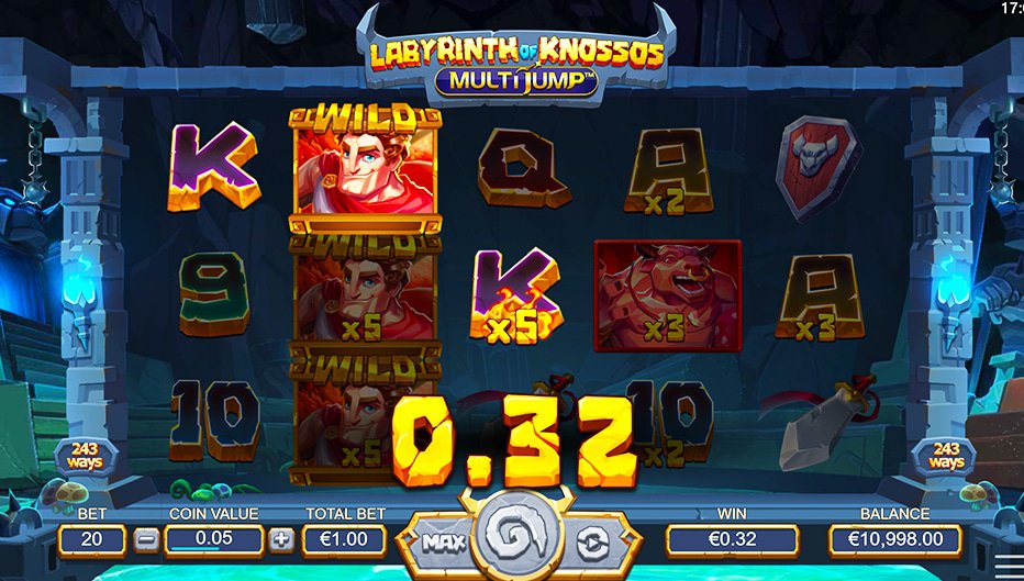 Lignes de paiement Labyrinth of Knossos Multijump