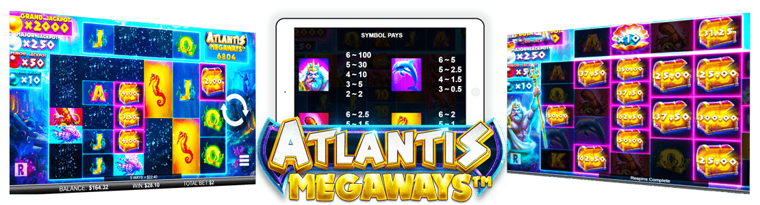 version mobile d'atlantis megaways
