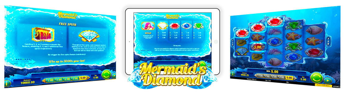 version mobile de mermaid's diamonds