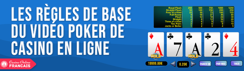 regles de base video poker de casino