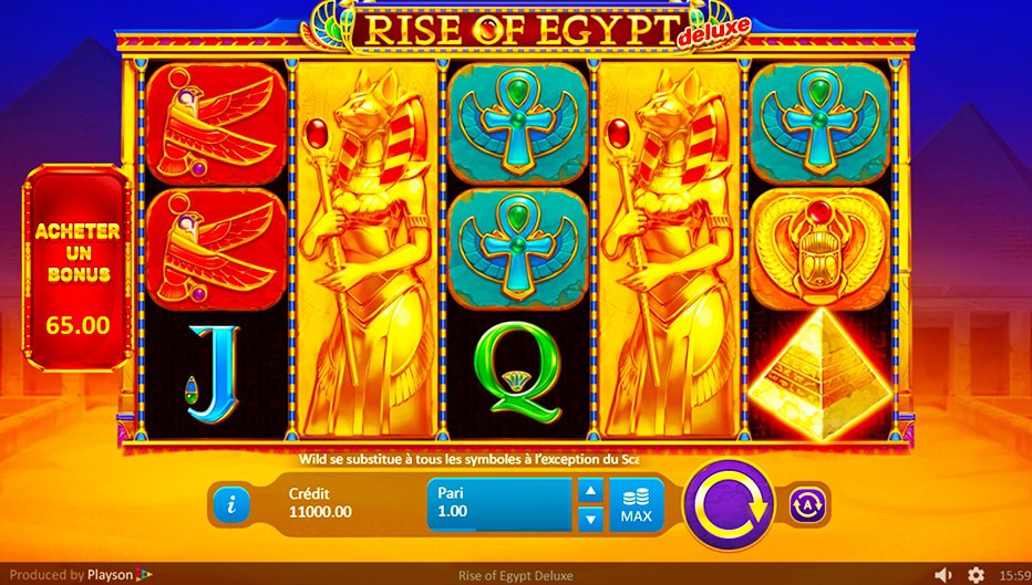 Rouleaux de la machine à sous Rise of Egypt Deluxe