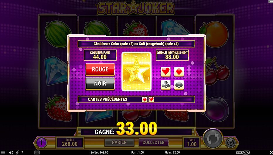 Lignes de paiement Star Joker