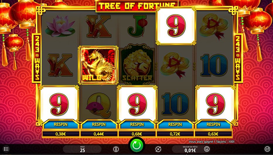 Lignes de paiement Tree Of Fortune