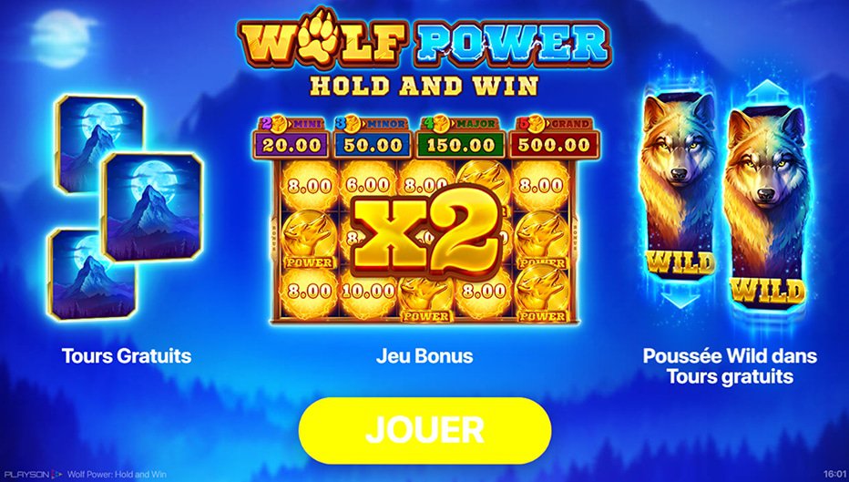 Machine à sous Wolf Power Hold and Win