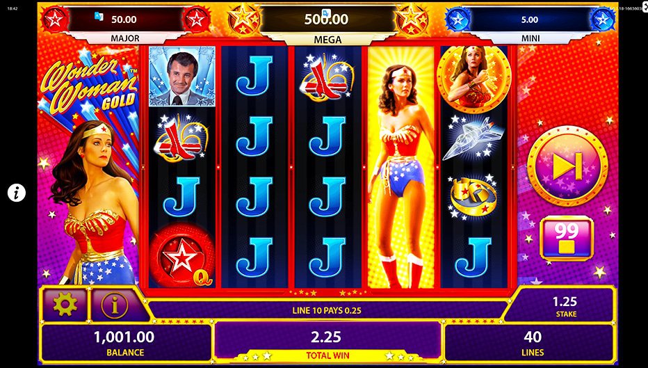 Lignes de paiement Wonder Woman Jackpots