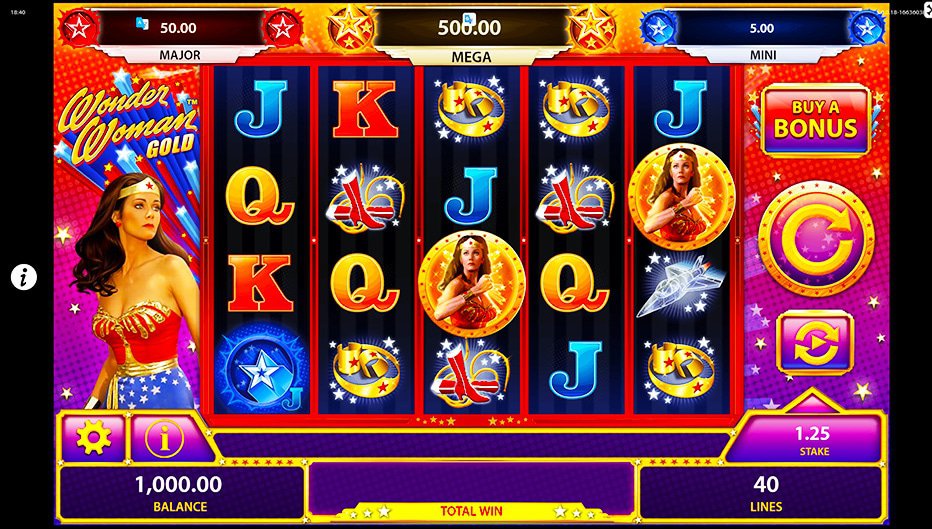 Rouleaux de la machine à sous Wonder Woman Jackpots
